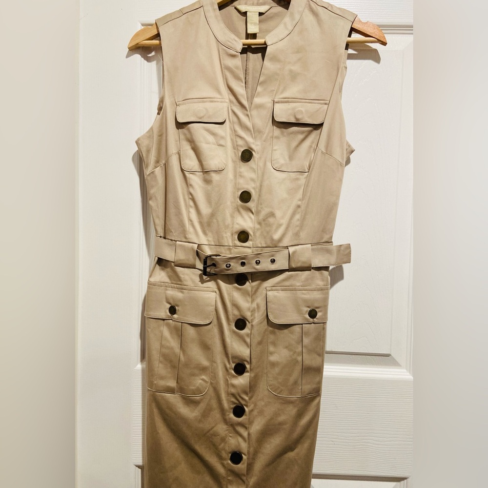 Banana Republic Tan Utility Shirt Dress